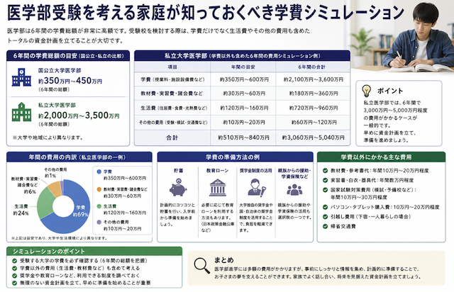 医学部受験を考える家庭が知っておくべき学費シミュレーション