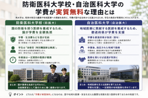 防衛医科大学校・自治医科大学の学費が実質無料な理由とは